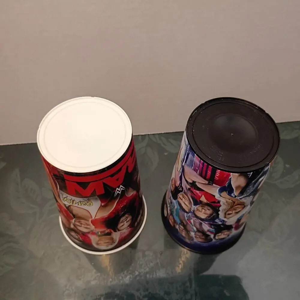 2 WWE Collectable Wrestling Drink Souvenir Cups Wrestle Mania Raw Rhonda Rousey